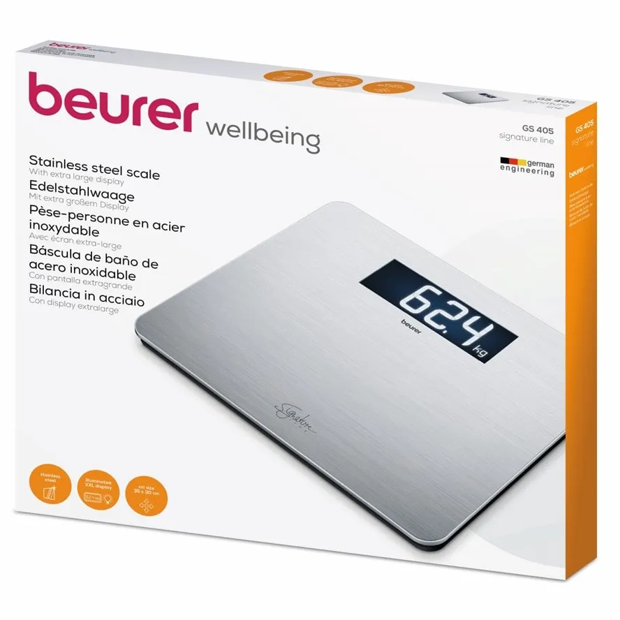 ترازوی-GS405 ترازو بیورر مدلbeurer GS405 با سطح استیل ضد زنگ باگارانتی طلایی آرمین درمان،خریدازنمایندگی رسمی بیورر - تصویر 1